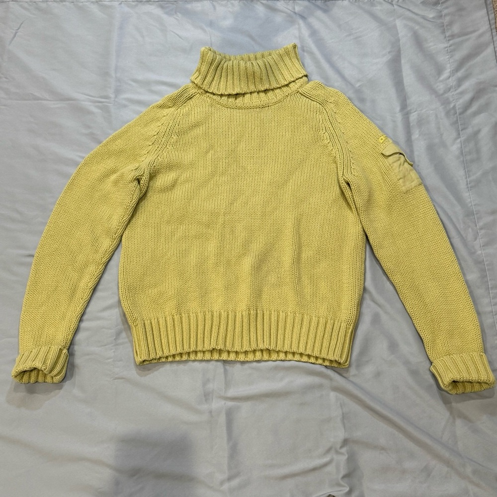 Calvin Klein Jeans Pea Green/Yellow Turtleneck Sweater